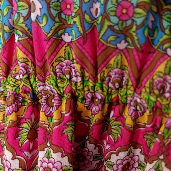 Diane Von Furstenberg silk elastic waist boho pullover dress size 14 - Picture 7 of 11